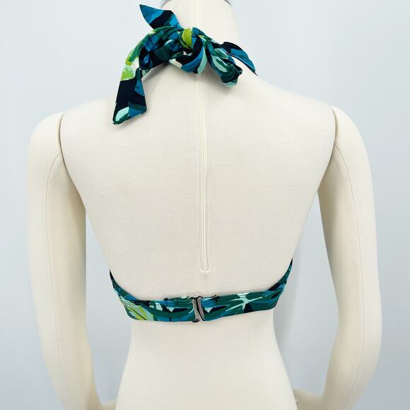 SWIMSUITS FOR ALL Mesh Floral Halter Bikini Top - Picture 4 of 9